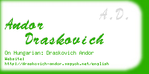 andor draskovich business card